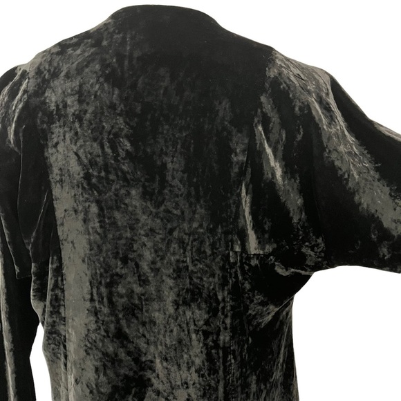 Eskandar BLACK Velvet Medium Weight Persian A-line Coat, Sz 4 - Picture 7 of 12